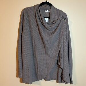 Taupe side button sweater
